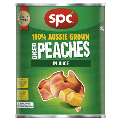 spc peach diced 25mm n/jce 3kg