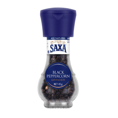 saxa black pepper grinder 45g