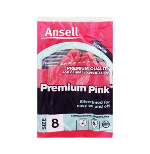ansell gloves pink s/lined #8