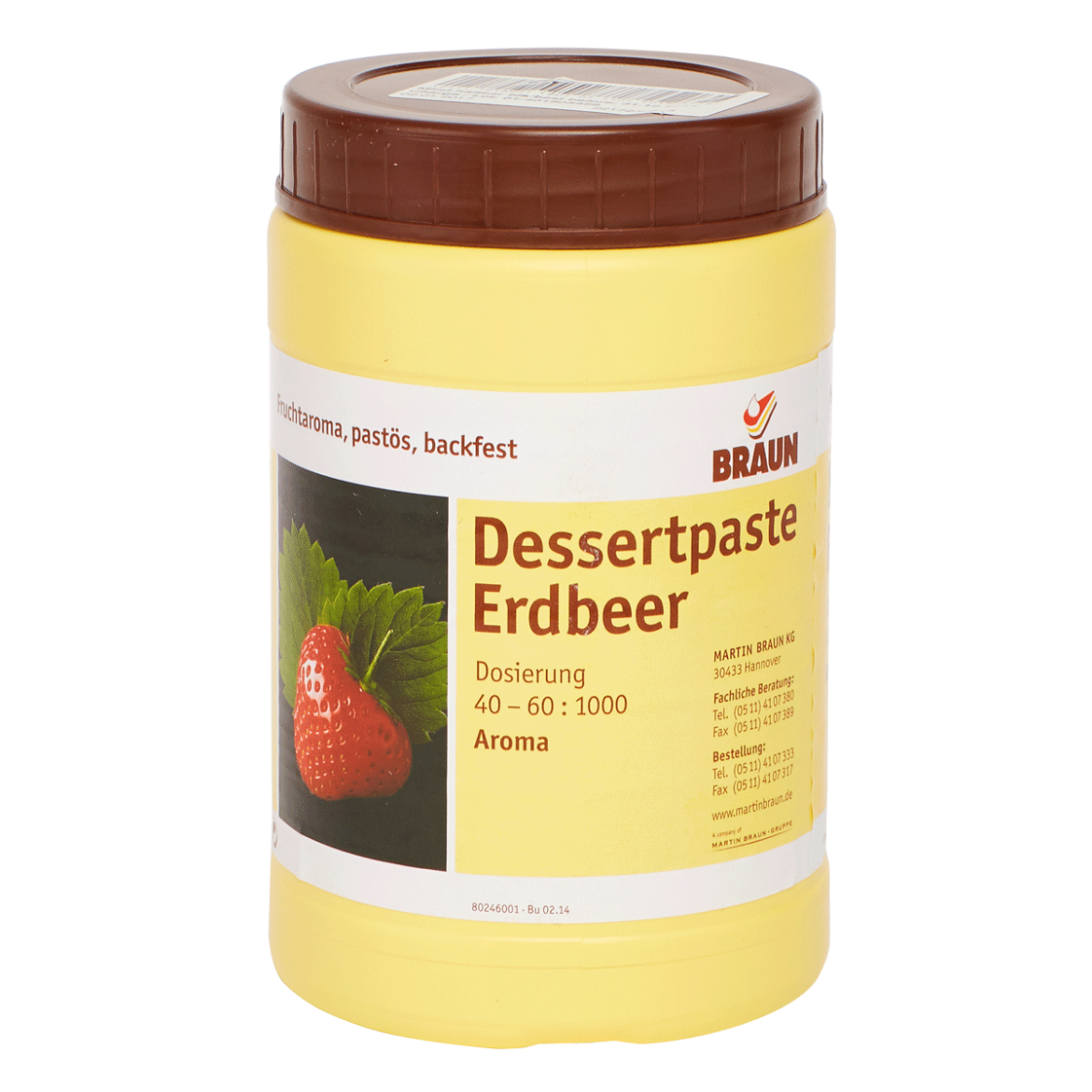 braun dessert paste strawberry 1kg *bb 30/11/26*